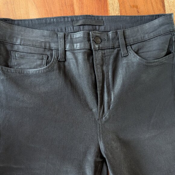 Joes Jeans Women Black Callie Coated High Rise Cropped Bootcut Jeans size 32 - Picture 4 of 9